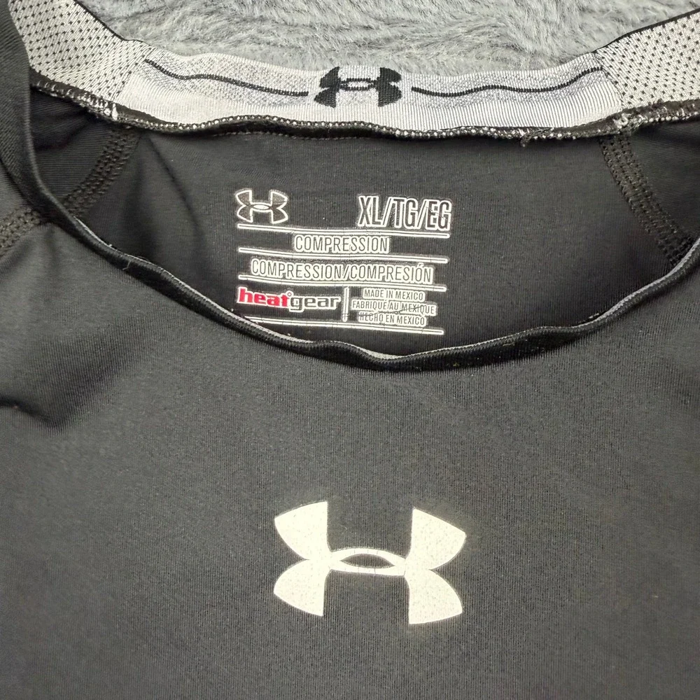 Under Armour Kids HeatGear Compression Shirt Black Short Sleeve XL 11879